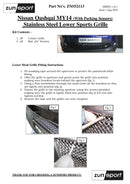 Nissan Qashqai (2.0 Diesel with Parking Sensors) - Lower Grille - Silver finish (2014 onwards) Omi Grille