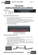 Volkswagen T5 Full Grille Set - Black finish (2003 to 2006)