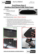 Ford Fiesta Zetec S - Upper Grille - Silver Finish (2013 to 2017)