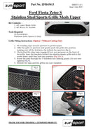 Ford Fiesta Zetec S - Upper Grille - Silver Finish (2013 to 2017) Omi Grille