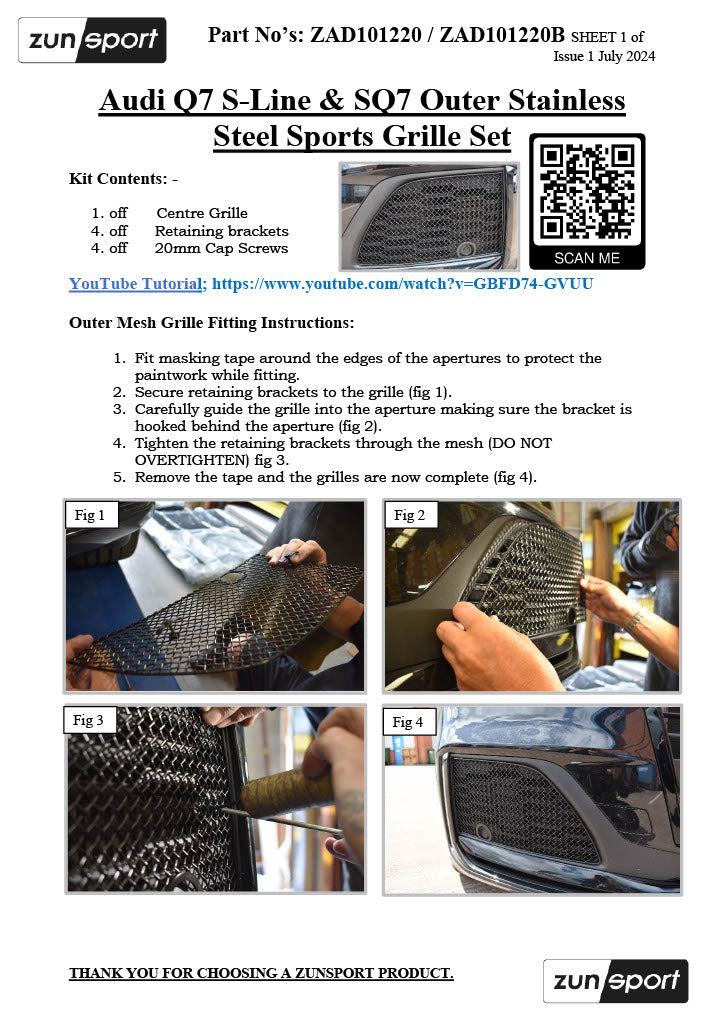 Audi Q7 S-Line / SQ7 MK2 Facelift - Front Grille Set (2020 -)