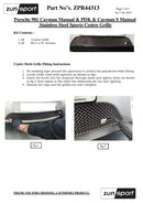 Porsche Cayman 981 (Manual/PDK without Sensors) - Front Grille Set - Silver finish (2012 to 2016)