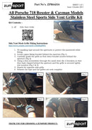 Porsche 718 Boxster S And Cayman S - Side Vents Grille Set - Black finish (2016 to 2019)