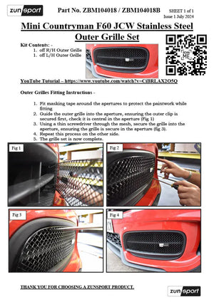 Mini Countryman F60 JCW - Outer Grille Set (2018 - 2020)