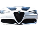 Alfa Romeo Giulia - Front Grille Set - Black Finish (2016 - 2023) Omi Grille