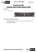 Ford Focus Mk2 RS - Upper Grille (with Locking Mechanism) - Black finish (2008 to 2011) Omi Grille
