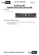 Ford Focus Mk2 RS - Upper Grille (with Locking Mechanism) - Black finish (2008 to 2011)