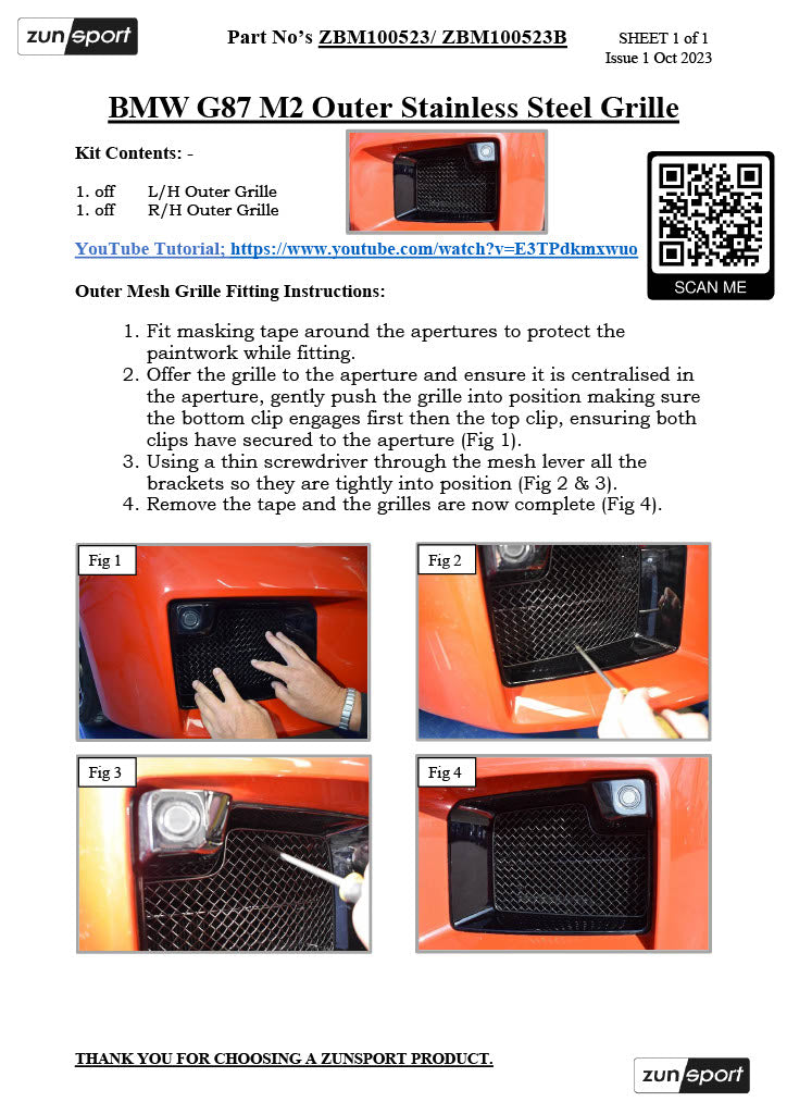 BMW G87 M2 - Outer Grille Set (2023 -)