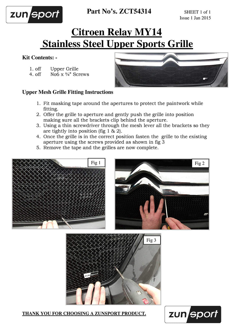 Citroen Relay - Front Grille Set - Silver finish (2014 - )