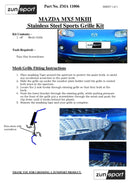 Mazda MX5 Mk3 - Front Grille Set - Silver finish (2006 to 2009)