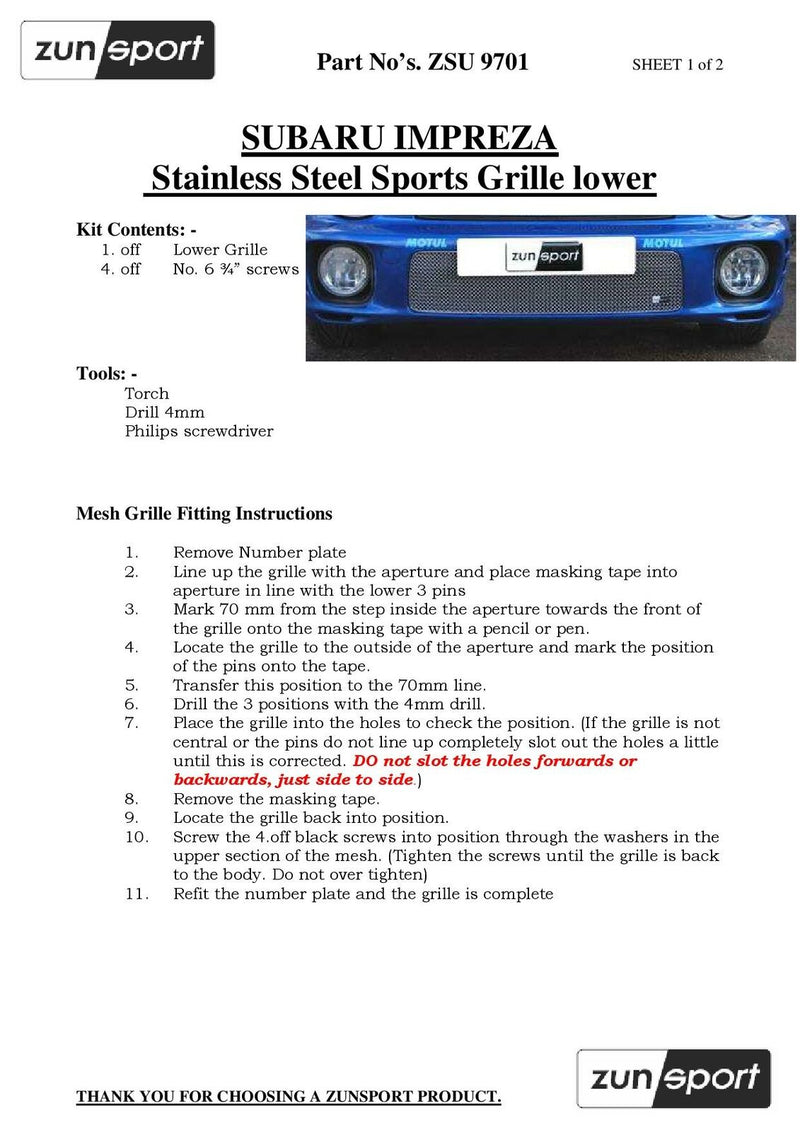 Subaru Impreza Bug Eye - Lower Grille - Black finish (2001 to 2003)