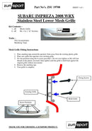 Subaru Impreza WRX 2008 MY - Lower Grille - Black finish (2008 to 2010)