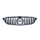 Mercedes C Class W205 AMG GT-R Panamericana Style Front Grille - Black / Chrome (2019 - 2021) Omi Grille