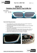 BMW Z4 Front Grille Set - Silver finish (2006 to 2009) Omi Grille