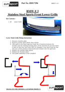 BMW Z3 Front Grille Set - Silver finish (1996 to 2002)