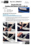 Porsche 991.1 GTS - Centre Grille Set - Silver Finish (2015 - 2016)