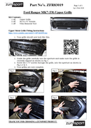 Ford Ranger MK7 (T8) - Upper Grille - Black Finish (2019 - )