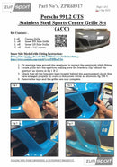 Porsche Carrera 991.2 GTS (ACC) - Centre Grille Set - Black Finish (2017 - 2019)