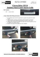 Fiat Ducato/Peugeot Boxer/Citroen Relay - Centre Grille - Silver finish (2014 onwards) Omi Grille