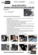 Mazda MX5 Mk2.5 - FogLamp Grille Set - Black finish (2001 to 2005)