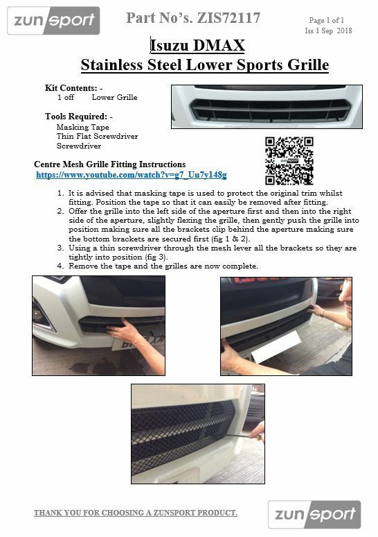 Isuzu DMAX - Lower Grille - Black Finish (2017 -)