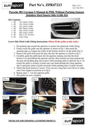 Porsche Cayman S 981 (PDK without Sensors) - Front Grille Set - Black finish (2012 to 2016) Omi Grille