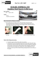 Subaru Impreza STi 2008 MY - Full Grille Set - Silver finish (2008 to 2010)