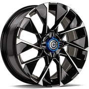 17x7" Carbonado Rise Alloy Wheels 4x100 ET37 Black Front Polished — Per Wheel