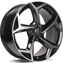 17x7.5" Carbonado Tropico Alloy Wheels 5x100 ET40 Black Front Polished — Per Wheel
