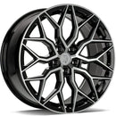 17x7" seventy9 SV-K Alloy Wheels 5x108 ET45 Black Front Polished — Per Wheel