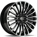 17x7" Carbonado Ohio Alloy Wheels 5x108 ET50 Black Front Polished — Per Wheel