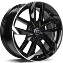 17x7.5" Carbonado Rennes Alloy Wheels 5x108 ET45 Black Front Polished — Per Wheel