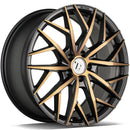 17x7.5" seventy9 SSF-1 Alloy Wheels 5x112 ET40 Black Glossy Gold Front — Per Wheel