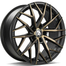 17x7.5" seventy9 SV-C Alloy Wheels 5x112 ET40 Black Glossy Gold Front — Per Wheel
