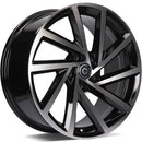17x7.5" Carbonado Coin Alloy Wheels 5x112 ET40 Black Front Polished — Per Wheel