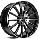 17x8" Carbonado Performance Alloy Wheels 5x112 ET35 Black Front Polished — Per Wheel