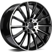 17x8" Carbonado Performance Alloy Wheels 5x112 ET35 Black Front Polished — Per Wheel