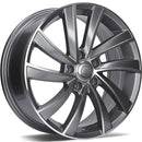 17x7" Carbonado Prague Alloy Wheels 5x112 ET43 Anthracite Front Polished — Per Wheel
