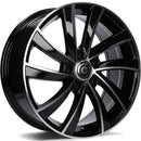 17x7" Carbonado Prague Alloy Wheels 5x112 ET43 Black Front Polished — Per Wheel