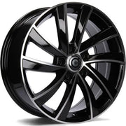17x7" Carbonado Prague Alloy Wheels 5x112 ET43 Black Front Polished — Per Wheel