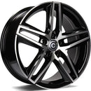 17x7.5" Carbonado Stormy Alloy Wheels 5x112 ET42 Black Front Polished — Per Wheel