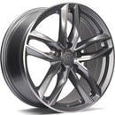 17x7.5" Carbonado Style Alloy Wheels 5x112 ET35 Anthracite Front Polished — Per Wheel