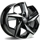 17x7.5" Carbonado Kioto Alloy Wheels 5x114,3 ET45 Black Front Polished — Per Wheel