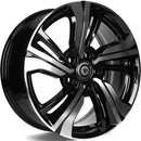 17x7" Carbonado Monk Alloy Wheels 5x114,3 ET45 Black Front Polished — Per Wheel