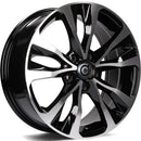 17x7" Carbonado Osaka Alloy Wheels 5x114,3 ET45 Black Front Polished — Per Wheel