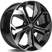 17x7" Carbonado Raptor Alloy Wheels 5x114,3 ET45 Black Front Polished — Per Wheel