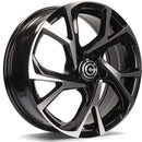 17x6.5" Carbonado Tokio Alloy Wheels 5x114,3 ET40 Black Front Polished — Per Wheel