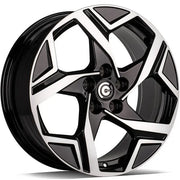 17x7" Carbonado Whistle Alloy Wheels 5x114,3 ET40 Black Front Polished — Per Wheel
