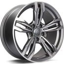 17x8" Carbonado Dynamite Alloy Wheels 5x120 ET30 Matt Anthracite Front Polished — Per Wheel