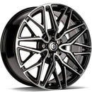18x8" Carbonado Idaho Alloy Wheels 5x108 ET45 Black Front Polished — Per Wheel